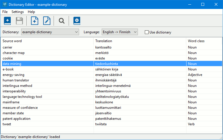 Dictionary Editor